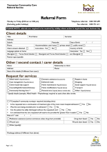 Thumbnail image of the Tasmanian Community Care Referral Service Referral Form