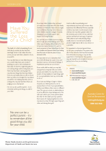 Thumbnail image of the fact sheet on Sudden loss - loss of a child.